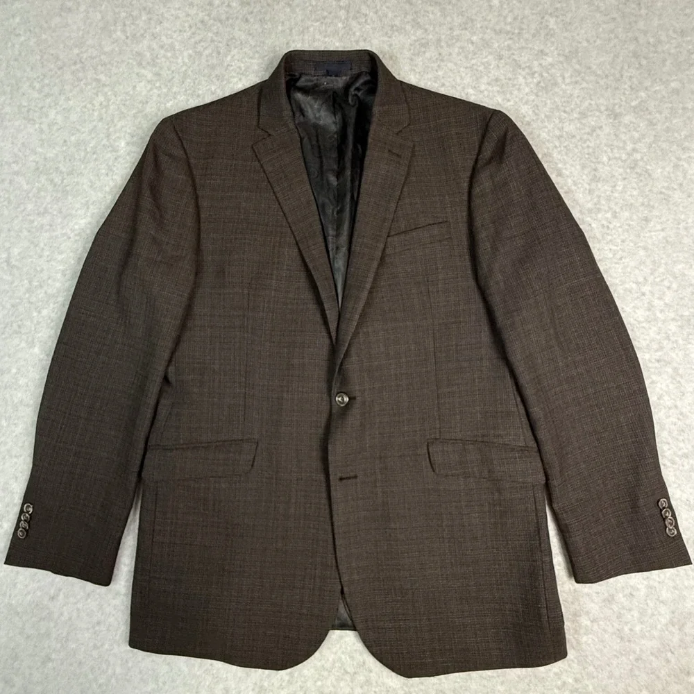Jos. A. Bank 1905 Tailored Fit Brown 100% Wool Blazer Sport Coat Mens‎ 43 Long